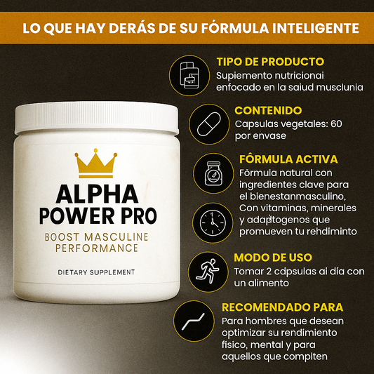 Alpha Power Pro – Vitalidad Masculina Natural HOY 50% DE DESCUENTO