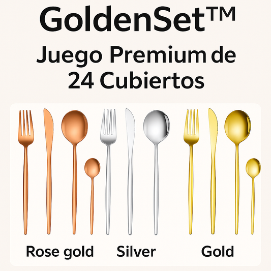 🏆 GoldenSet™ – Juego Premium de 24 Cubiertos HOY 40% DE DESCUENTO