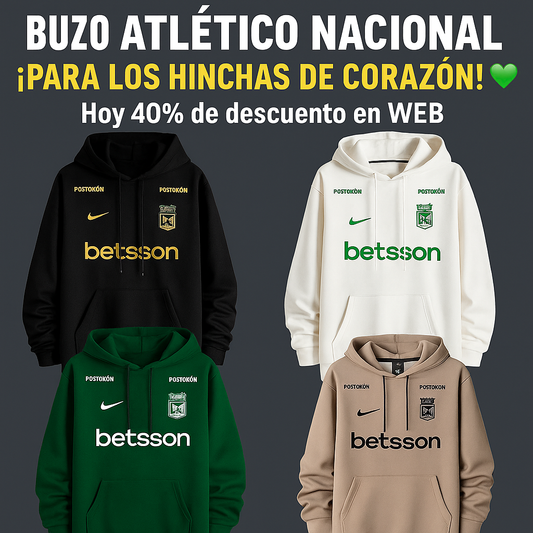 Buzo Atletico Nacional ¡PARA LOS HINCHAS DE CORAZON! 💚 Hoy 40% de descuento en WEB