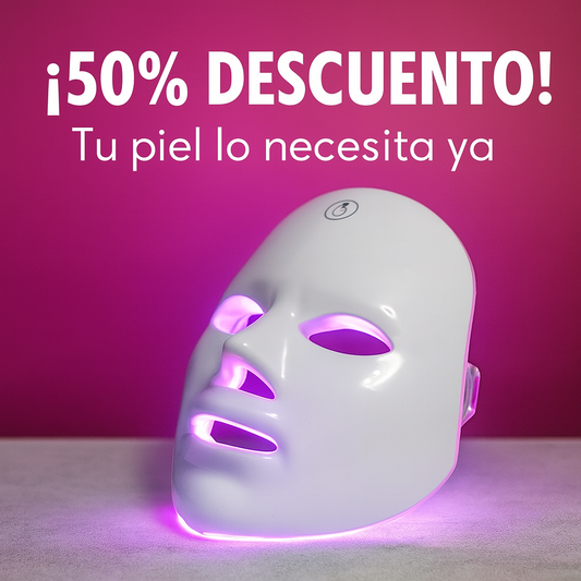Mascarilla facial LED ¡hoy 50% de descuento en pagina web!